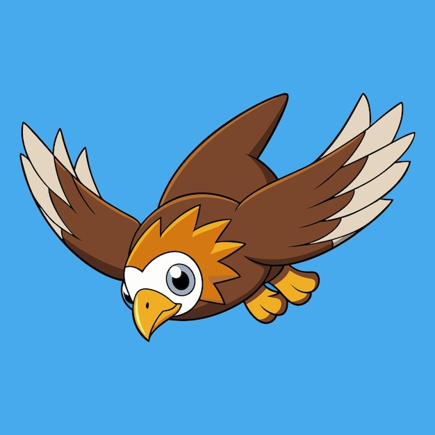 Eagle Diving Kawaii Vector