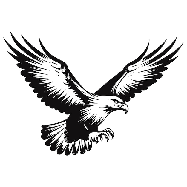 Eagle emblem black on white vector