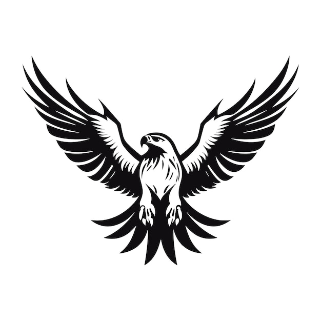 Eagle emblem black on white vector