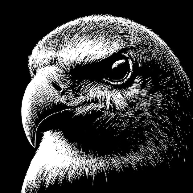 Vector eagle eye vector illustration engraving