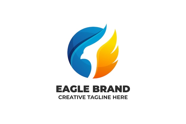 Eagle Falcon Silhouette Gradient Logo Template