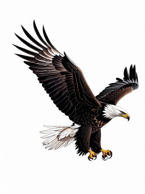 eagle flying in air isolated on a white backgroundeagle background