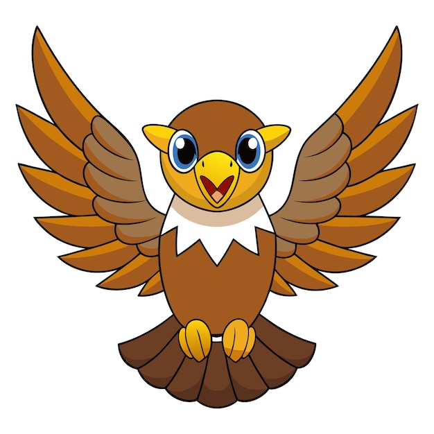 Eagle Flying Kawaii Vector