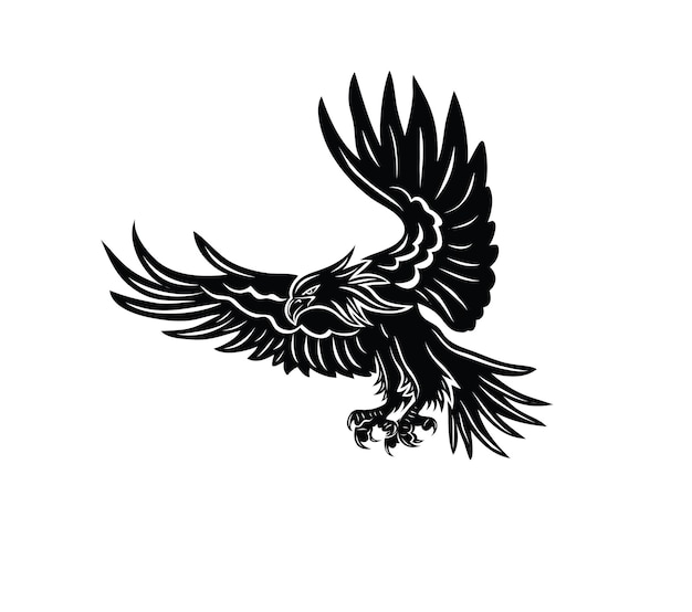 Eagle Flying Silhouette, art vector design