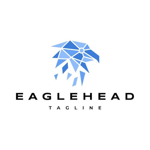 Eagle head geometric logo vector icon design template