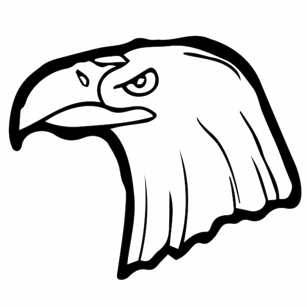 Vector eagle head hand drawn illustration doodle sketch of eagle symbol of america usa independence day