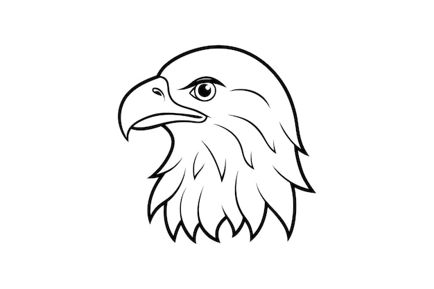 Vector eagle head line art vector with white background