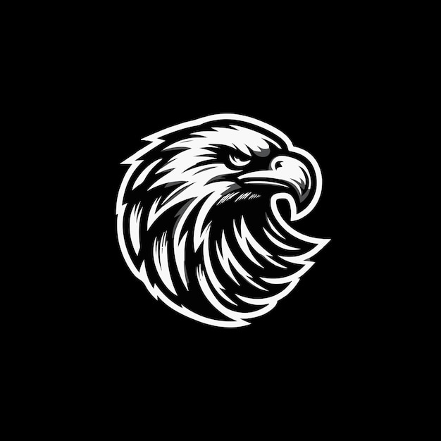 eagle head logo black white