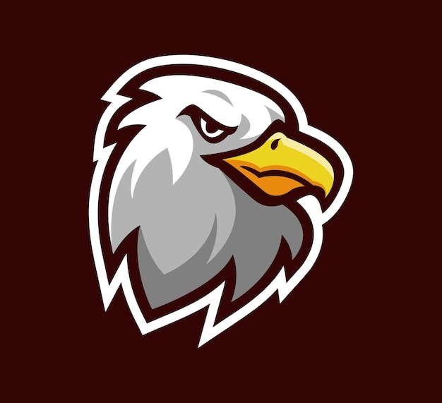 Eagle head logo mascot for logo sport esports gaming tshirt graphic vector illustration