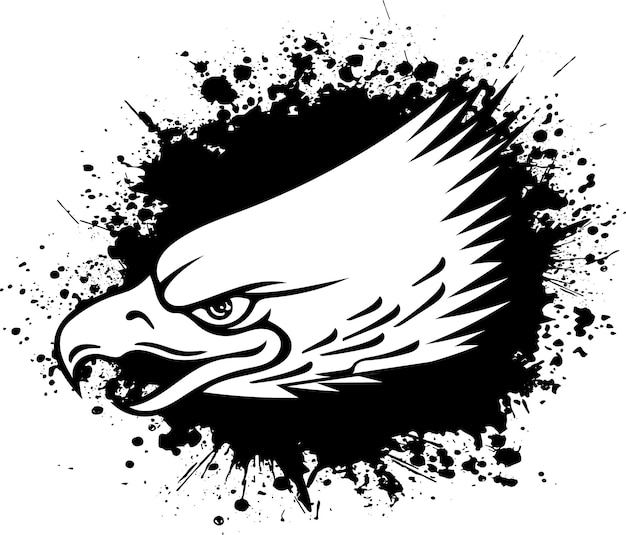 Vector eagle head in outline style