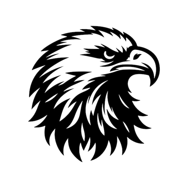 eagle head silhouette vector style with white background