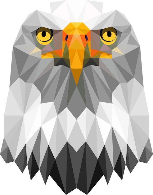 Eagle head in triangle cubes