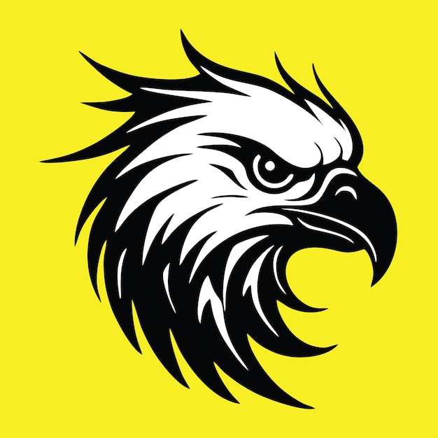 Eagle head on a yellow background Vector illustration for your design