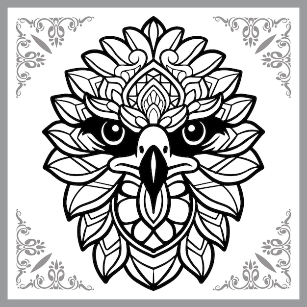 Eagle head zentangle arts isolated on white background