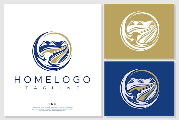 Eagle home logo design template.