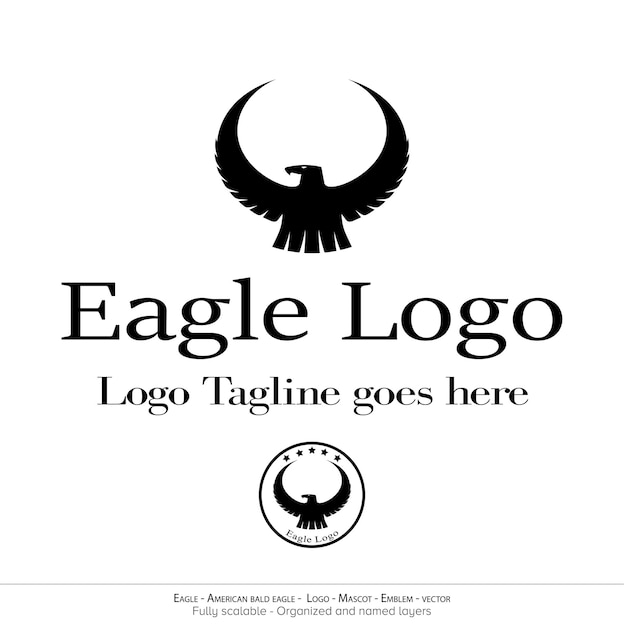 Eagle Logo Flying Bird Emblem dove mascot American Bald Eagle silhouette logo Minimal design mi