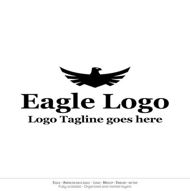 Eagle Logo Flying Bird Emblem dove mascot American Bald Eagle silhouette logo Minimal design minimalistic logo vector