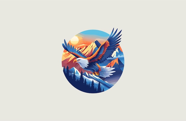 Vector eagle logo icon design template vector illustration