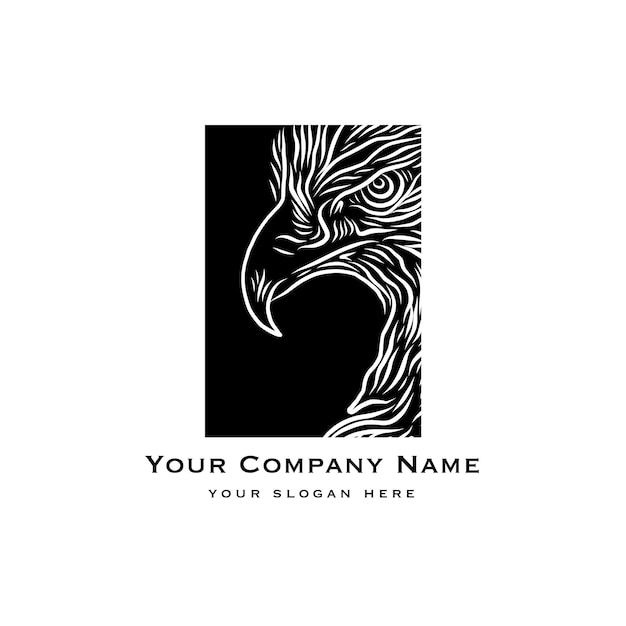 Eagle logo vector design, black logo vector, business company logo design