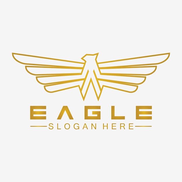 Eagle logo vector design falcon logotype template hawk illustration