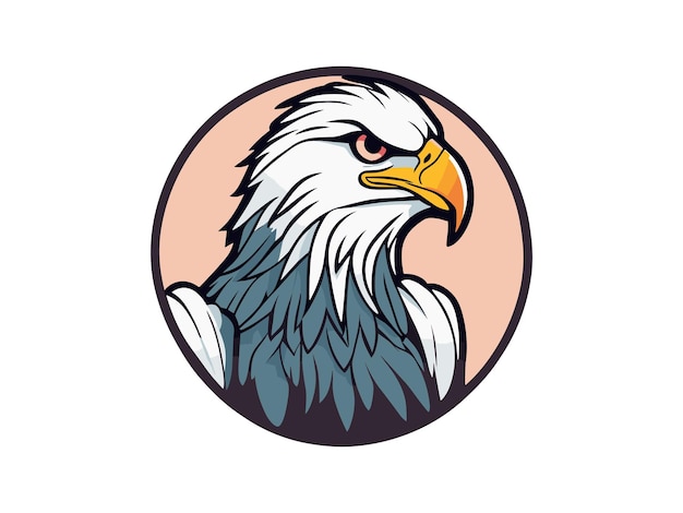 eagle logo white background illustration style flat vector Ai