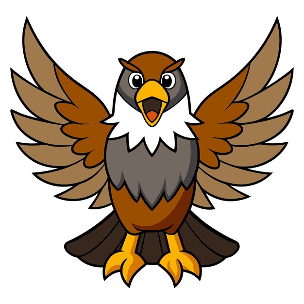 Eagle Mantling Kawaii Vector