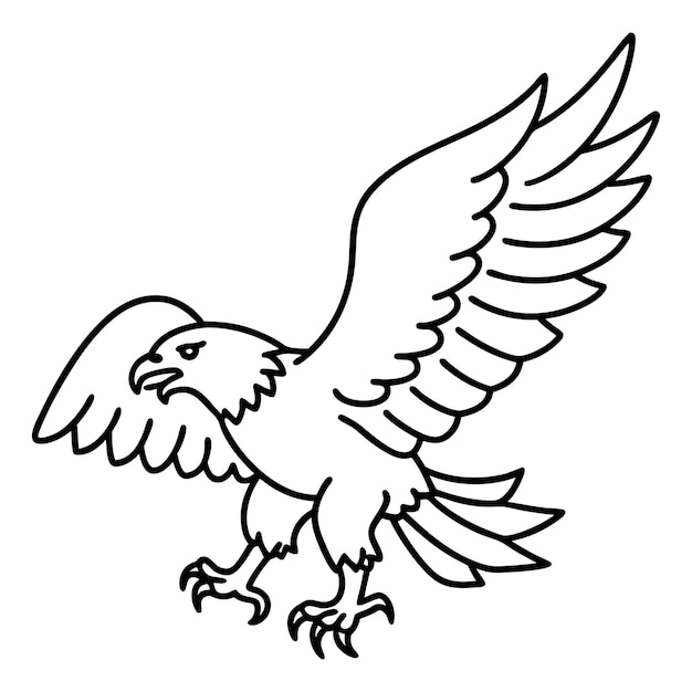 Vector eagle mantling line art