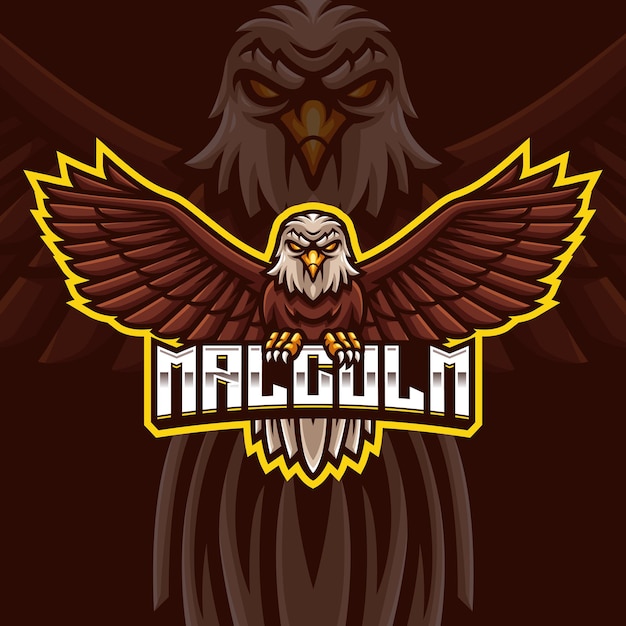 Eagle Mascot Gaming Logo Template for Esports Streamer Facebook Youtube