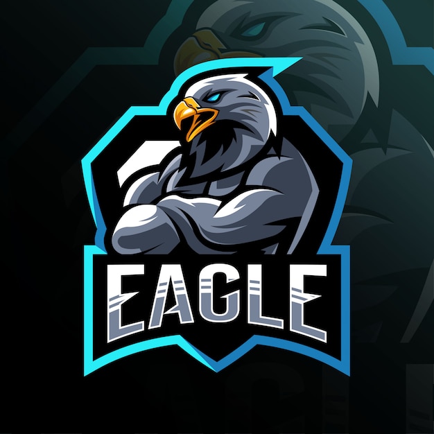 Eagle mascot logo esport design