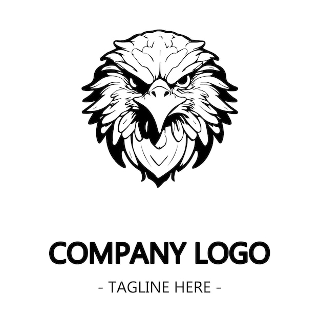 eagle outline vector illustration design logo