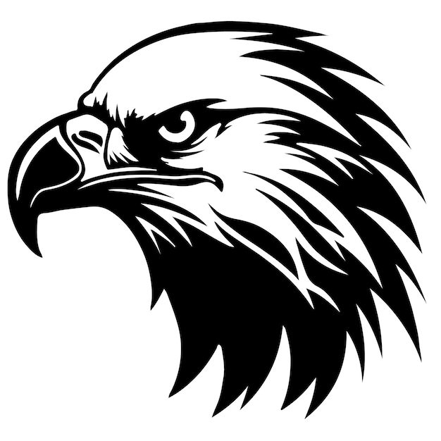 Eagle silhouette black and white logo template animal tattoo symbol and sign