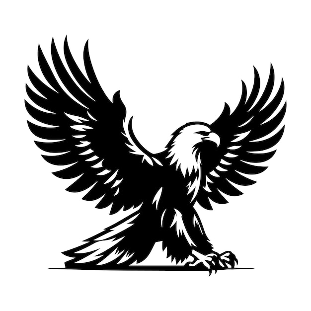 eagle silhouette vector style with white background