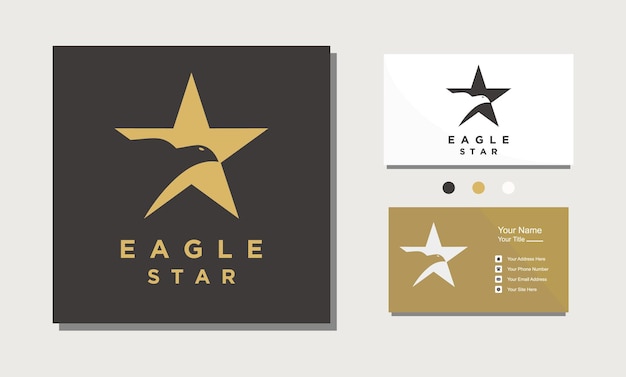 Eagle star gold logo design vector icon template inspiration