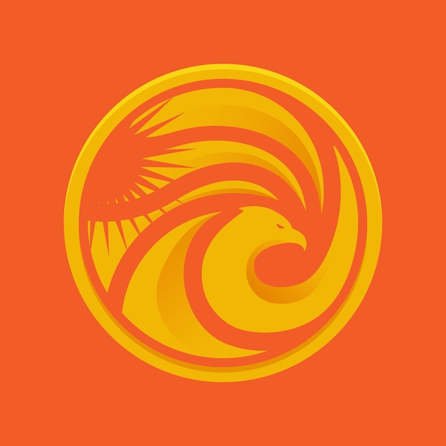 Eagle and Sun in Circle Logo