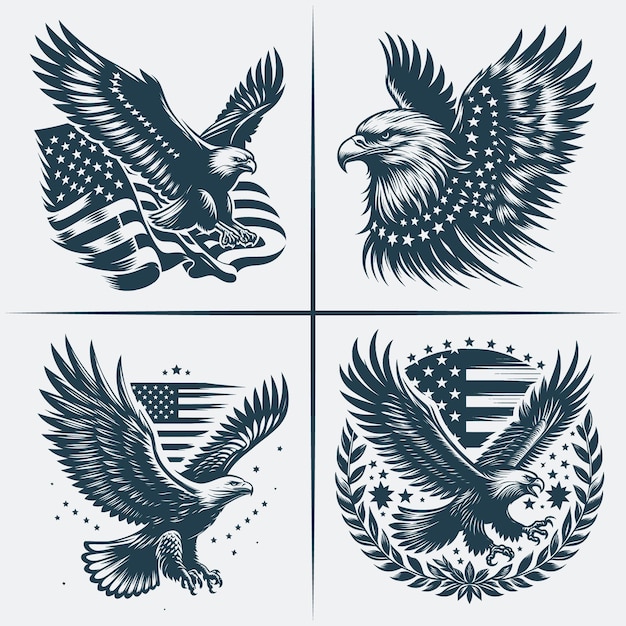 Eagle svg vector silhouette Bundle file flaying eagle