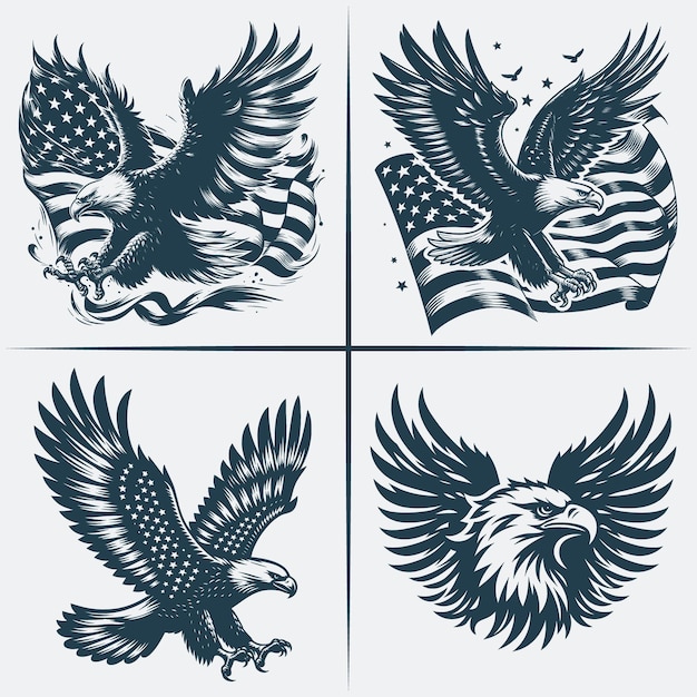 Eagle svg vector silhouette Bundle file