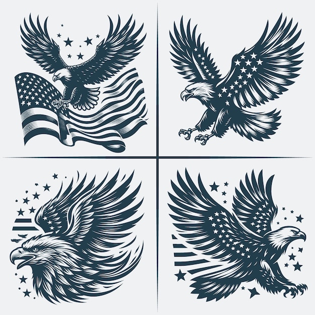 Eagle svg vector silhouette Bundle file