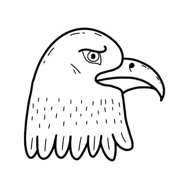 Eagle Symbol of America Bird in style of doodles Coloring book for children Hand drawn icon