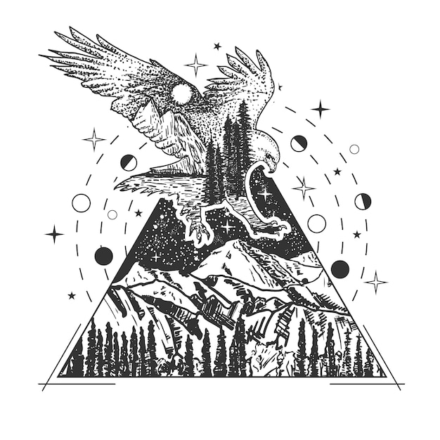 Eagle tattoo art style