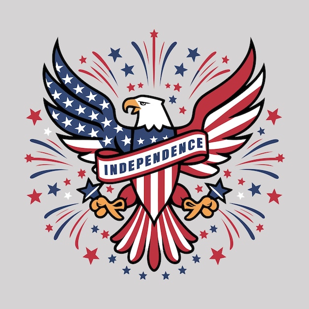 eagle for USA Independence Day vector tshirt design