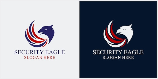 Eagle Vector Logo, eagle protection Eagle logo template design with vector shield combination,