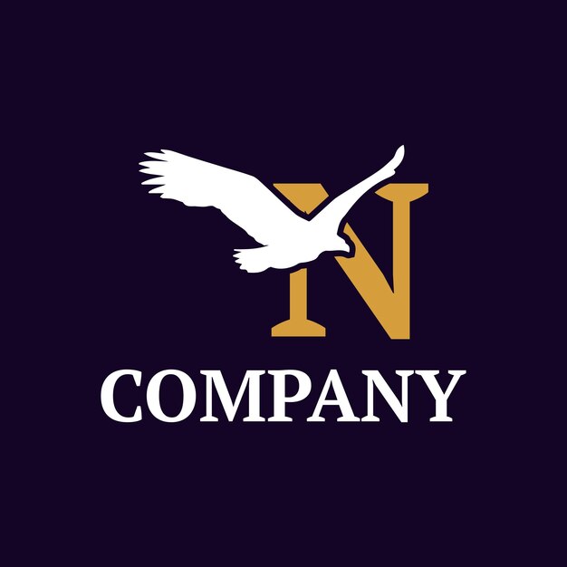 eagle vector logo and letter n