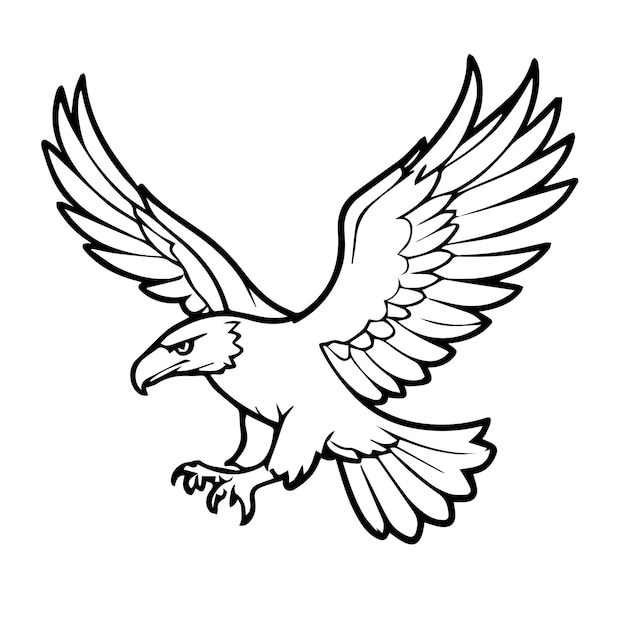 Vector eagle vector outline illustration black color