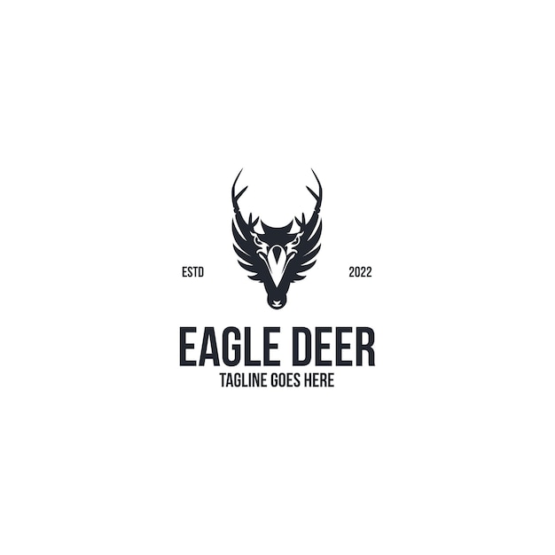 Eagle with deer logo design