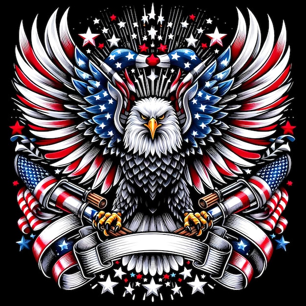 Eagle with USA Flag logo design