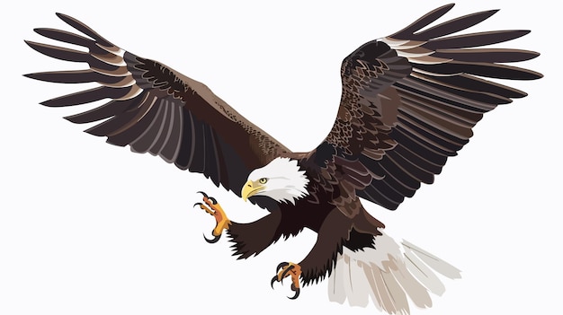 Vector an eagle with a white beak and a white tail