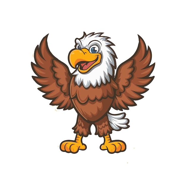 Vector eagle with wings cartoon style vector illustration