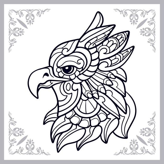 Eagle zentangle arts isolated on white background