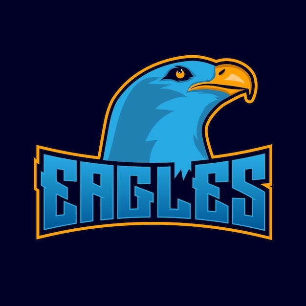 Eagles esports mascot gaming logo vector template