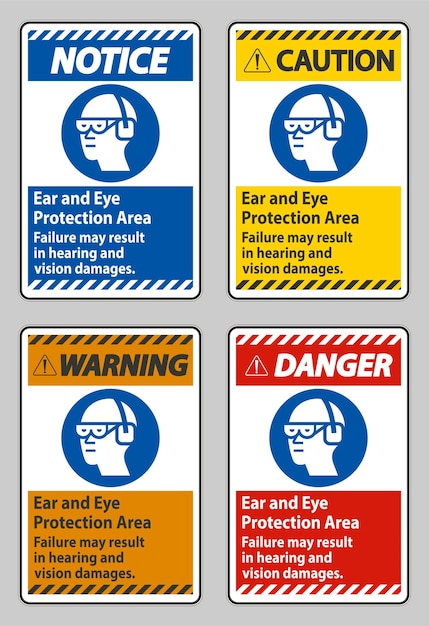 Vector ear and eye protection area failure may result in hearing and vision damages